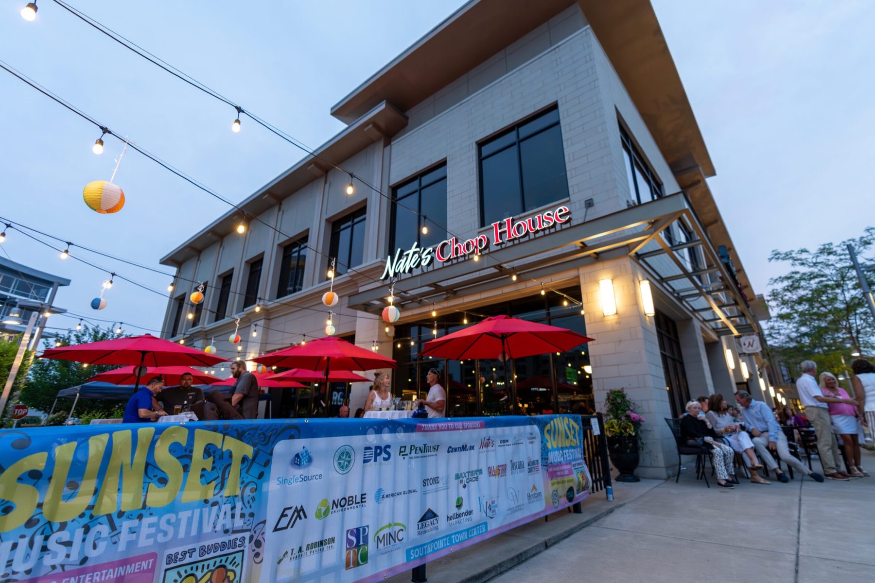 Sunset Music Festival on Nate's Chop House patio at Southpointe Town Center